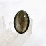 Goldsheen Obsidian Oval Cabochon Ring Size 9 KRGJ3342