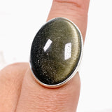 Goldsheen Obsidian Oval Cabochon Ring Size 9 KRGJ3342