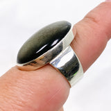 Goldsheen Obsidian Oval Cabochon Ring Size 9 KRGJ3342