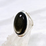 Goldsheen Obsidian Oval  Cabochon Split Band Ring Size 11 KRGJ3341