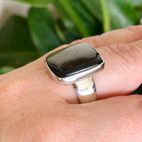 Goldsheen Obsidian Rectangular Cabochon Ring Size 8 KRGJ3346