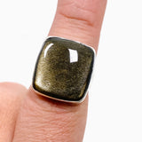 Goldsheen Obsidian Rectangular Cabochon Ring Size 8 KRGJ3346