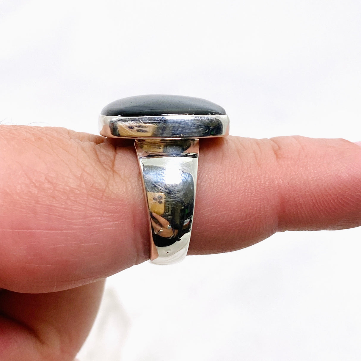 Goldsheen Obsidian Rectangular Cabochon Ring Size 8 KRGJ3346