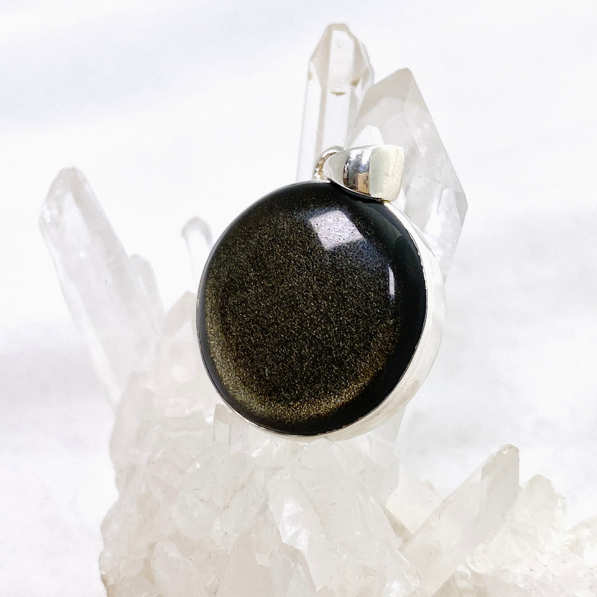 Goldsheen Obsidian Round Cabochon Pendant KPGJ4760