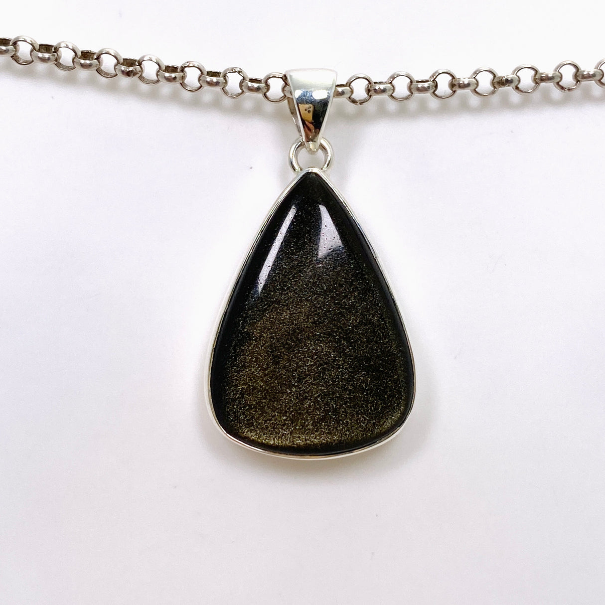 Goldsheen Obsidian Teardrop Cabochon Pendant KPGJ4764