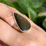 Goldsheen Obsidian Teardrop Cabochon Ring Size 7 KRGJ3343