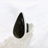 Goldsheen Obsidian Teardrop Cabochon Ring Size 7 KRGJ3343