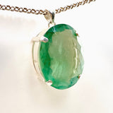 Green Fluorite Oval Faceted Pendant KPGJ4799