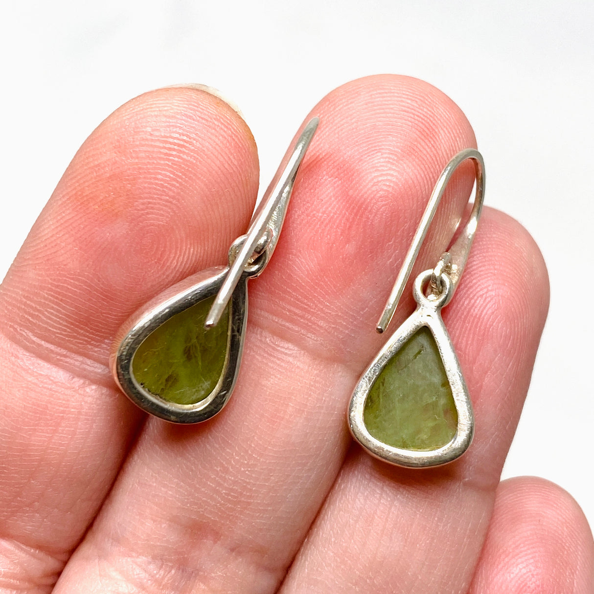 Green Kyanite Raw Teardrop Earrings PEGJ158