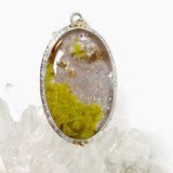 Green Opal (Madagascar) Druzy Oval Cabochon Pendant in a Decorative Setting KPGJ4661