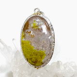 Green Opal (Madagascar) Druzy Oval Cabochon Pendant in a Decorative Setting KPGJ4661