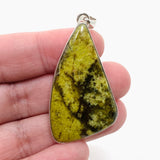 Green Opal (Madagascar) Freeform Cabochon Pendant in a Hammered Setting KPGJ4666