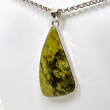 Green Opal (Madagascar) Freeform Cabochon Pendant in a Hammered Setting KPGJ4666