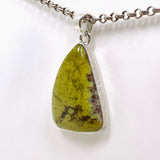 Green Opal (Madagascar) Freeform Cabochon Pendant in a Hammered Setting KPGJ4667