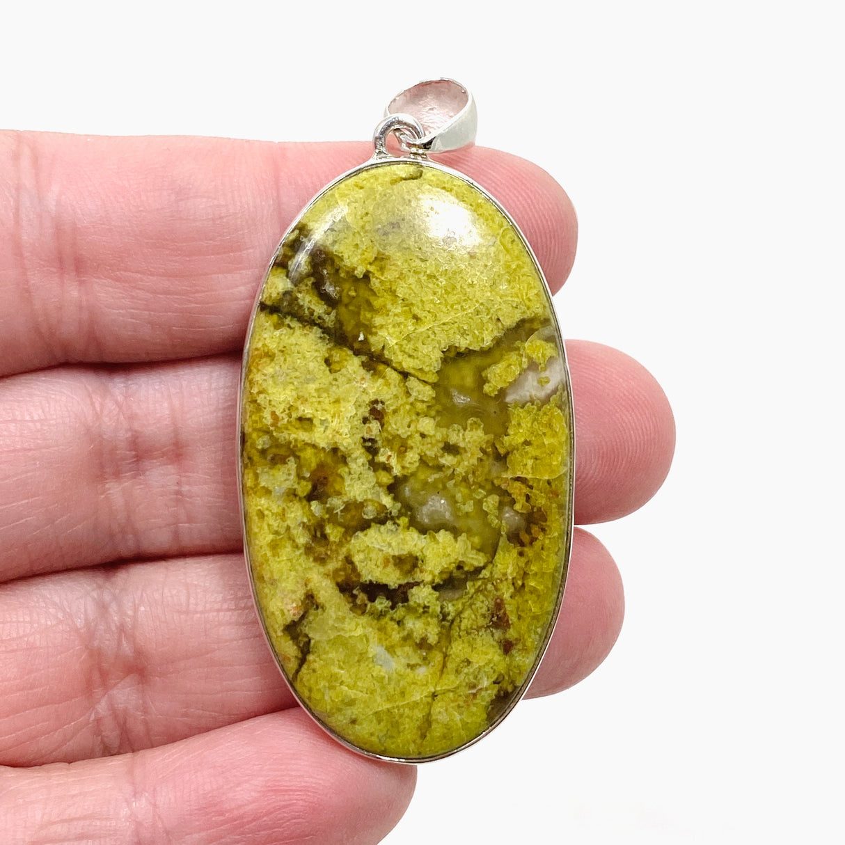 Green Opal (Madagascar) Oval Cabochon Pendant KPGJ4660