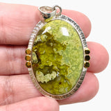 Green Opal (Madagascar) Oval Cabochon Pendant in a Decorative Setting KPGJ4662