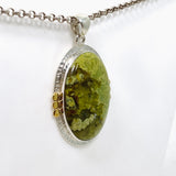 Green Opal (Madagascar) Oval Cabochon Pendant in a Decorative Setting KPGJ4662