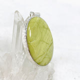 Green Opal (Madagascar) Oval Cabochon Pendant in a Hammered Setting KPGJ4653