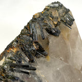 Green Tourmaline in Smokey Quartz large crystal SQGT-01