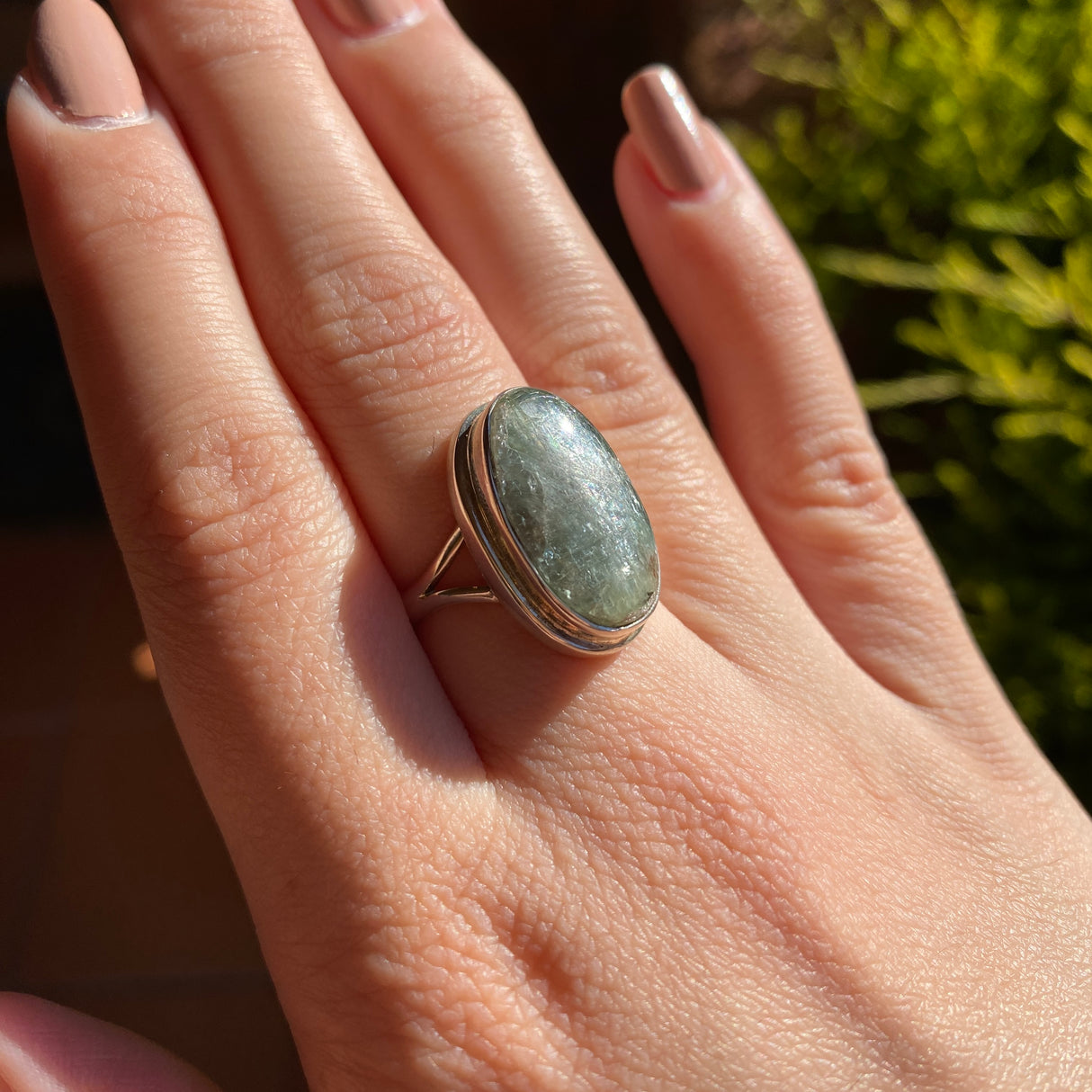 Green Kyanite oval ring s.7 KRGJ2709