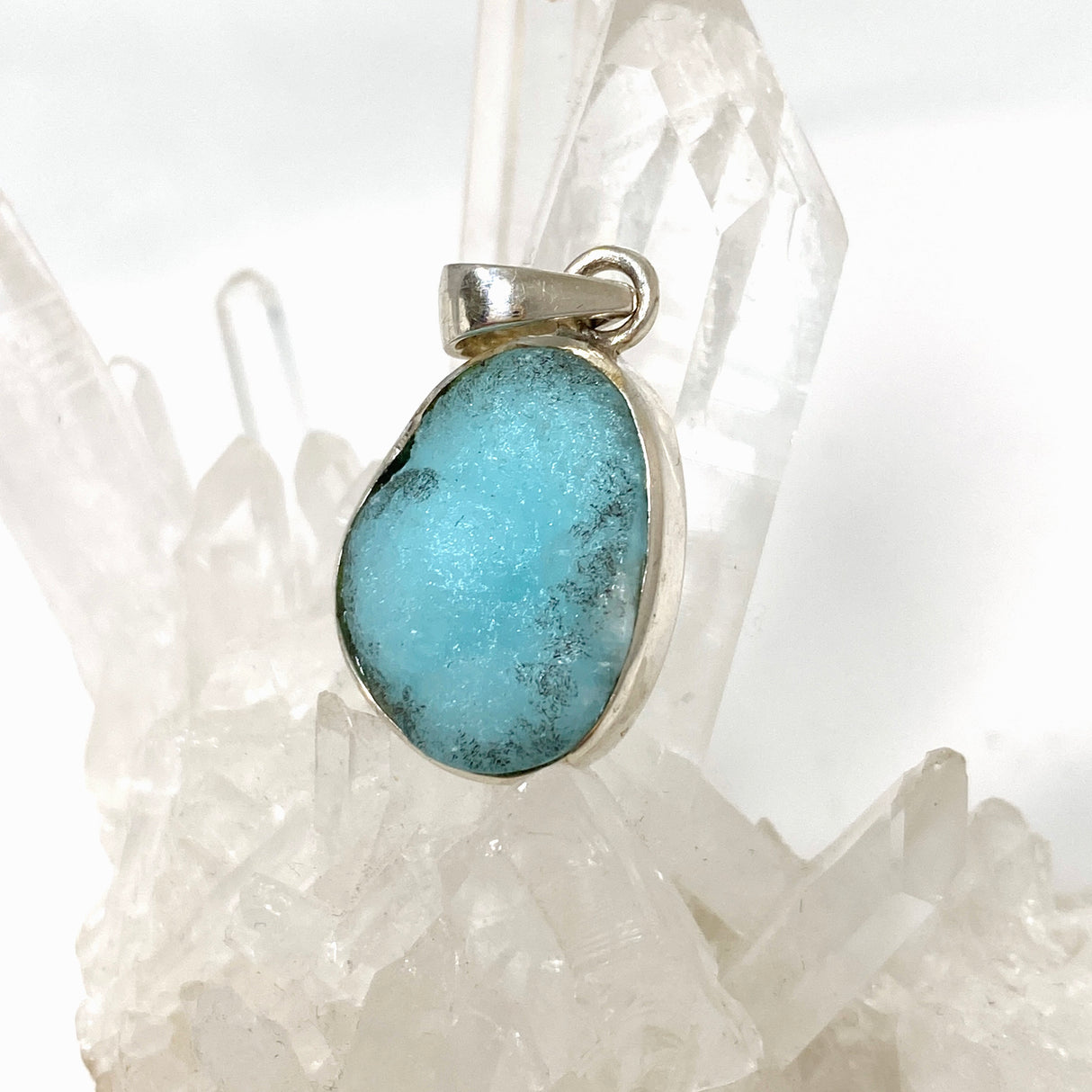 Hemimorphite Oval Raw Freeform Pendant PPGJ783