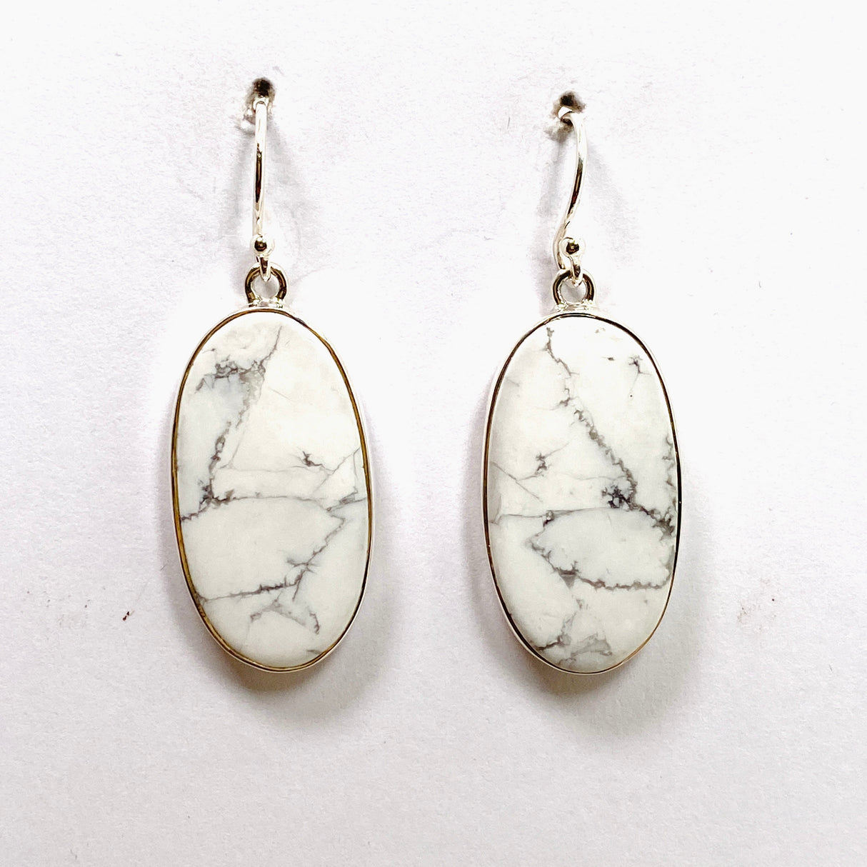 Howlite Oval Cabochon Earrings KEGJ1556