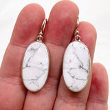 Howlite Oval Cabochon Earrings KEGJ1556