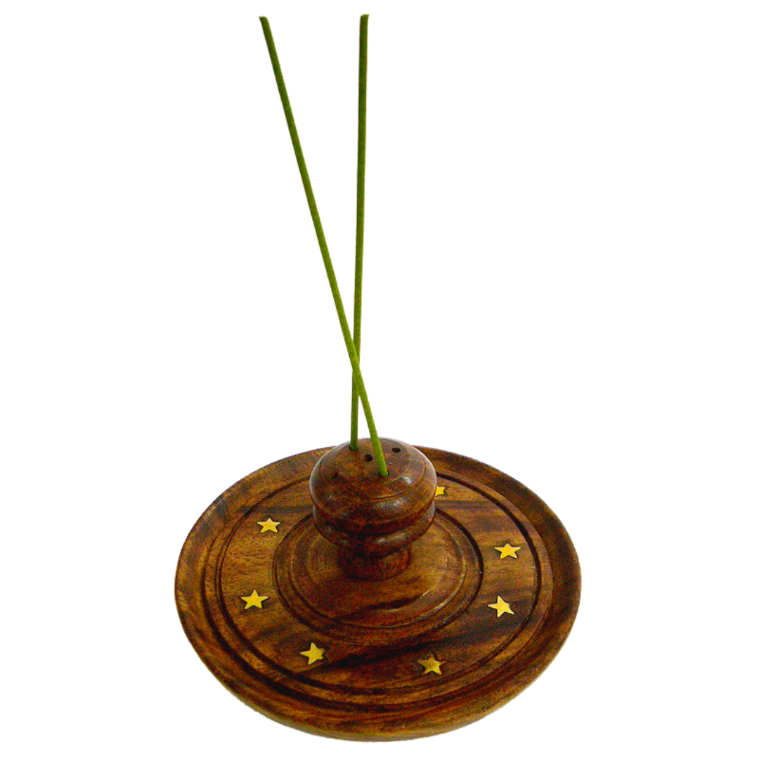 INCENSE HOLDER Wooden LARGE ROUND