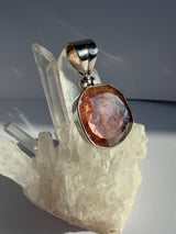 Pink Tourmaline Faceted Freeform Pendant in Sterling Silver PPGJ579