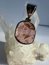 Pink Tourmaline Faceted Freeform Pendant in Sterling Silver PPGJ579