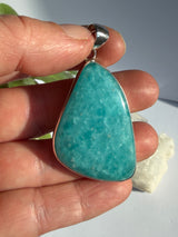 Hemimorphite Freeform Cabochon Pendant in Sterling Silver KPGJ4199