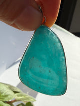 Hemimorphite Freeform Cabochon Pendant in Sterling Silver KPGJ4199