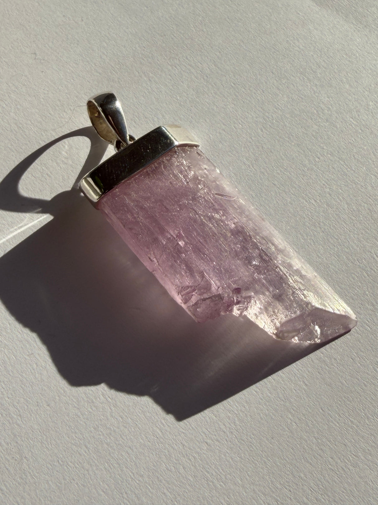Kunzite Raw Crystal Pendant PPGJ529