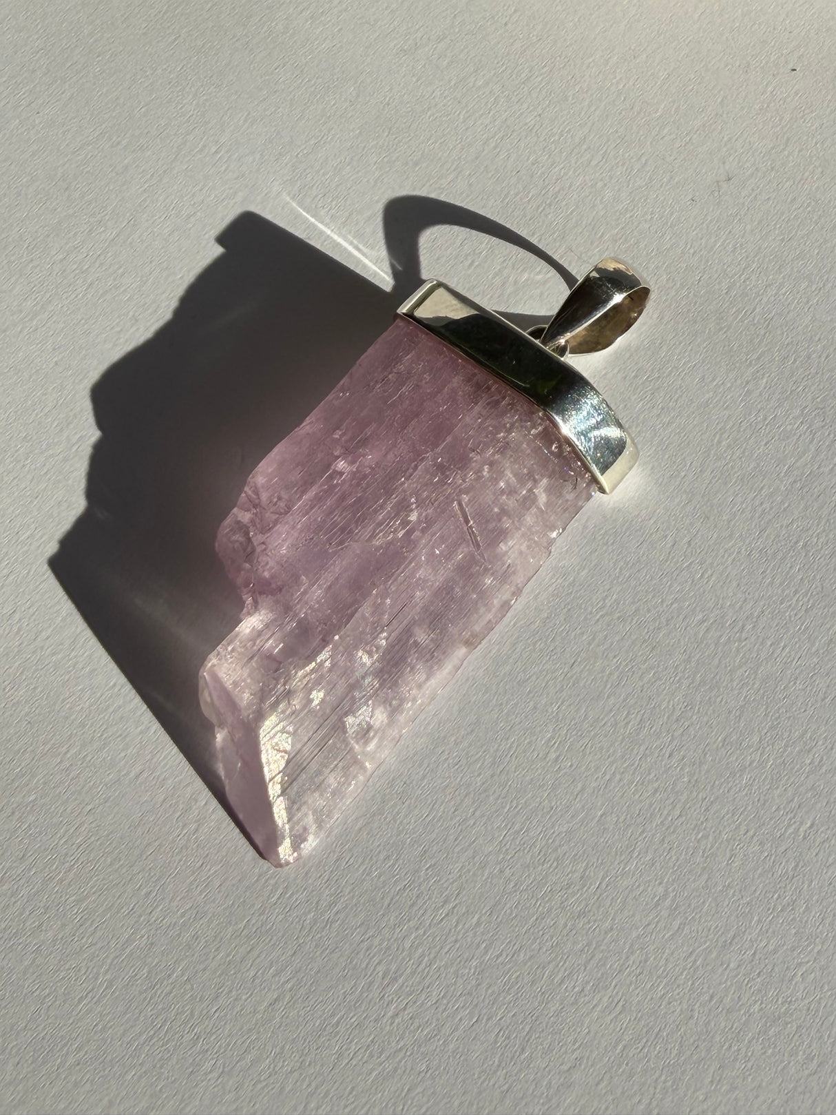 Kunzite Raw Crystal Pendant PPGJ529