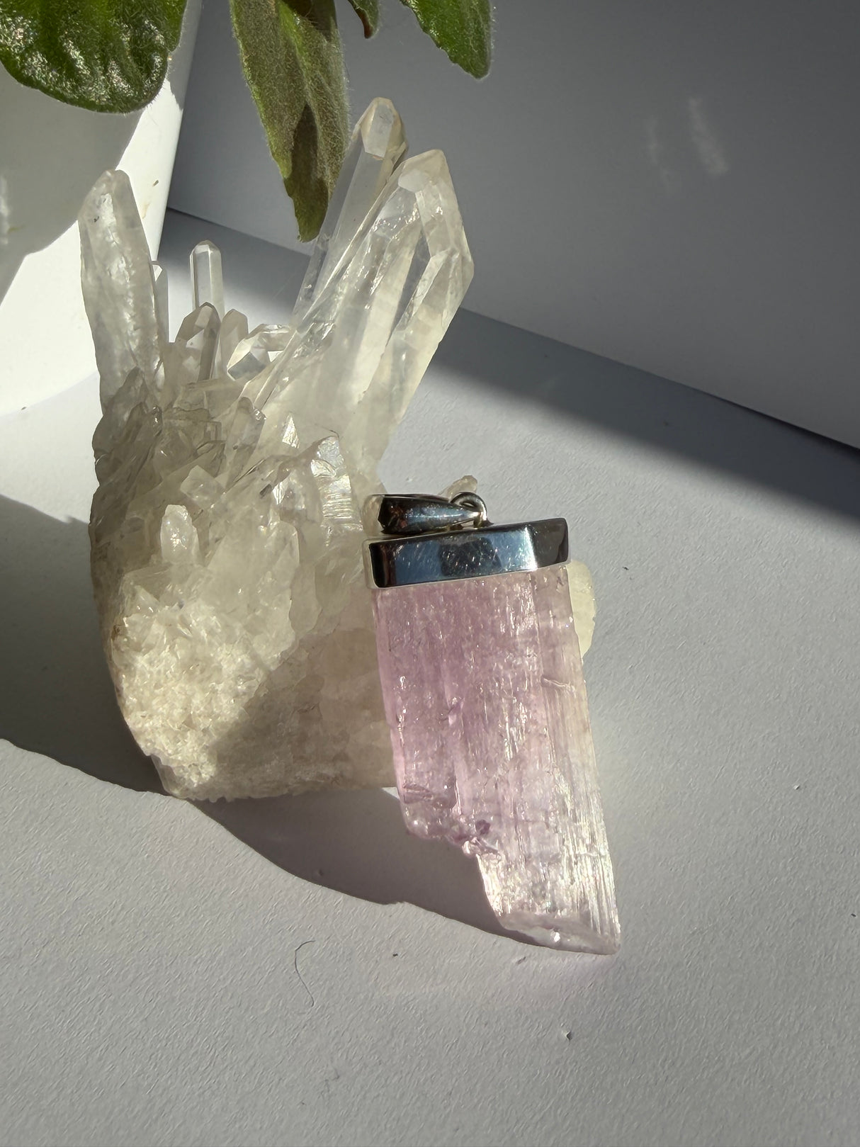 Kunzite Raw Crystal Pendant PPGJ529