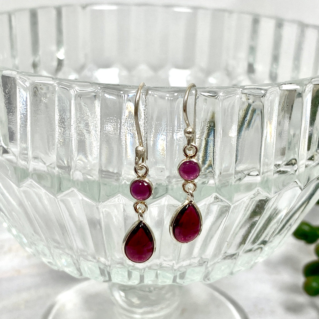 Garnet multi stone teardrop earrings KEGJ1204