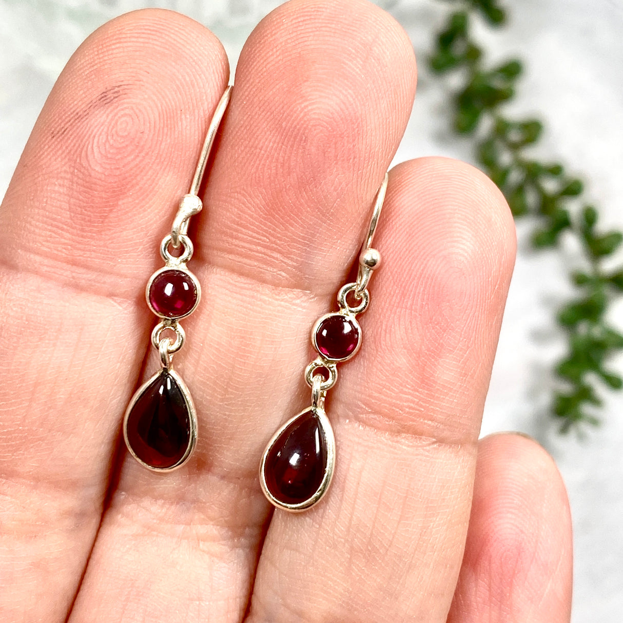 Garnet multi stone teardrop earrings KEGJ1204