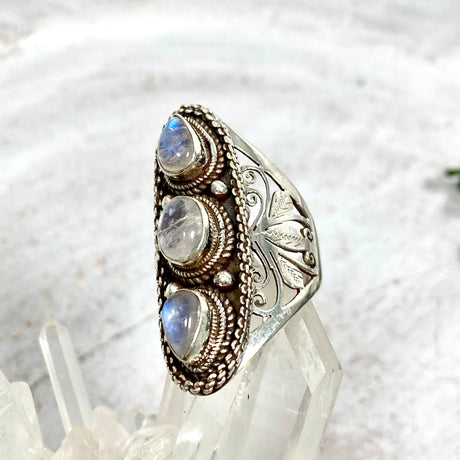 Boho Style R4058 Moonstone multi stone ring s.8