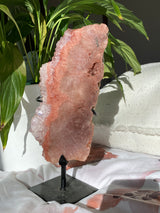 Pink Amethyst & Quartz Slice on Stand PASL-01