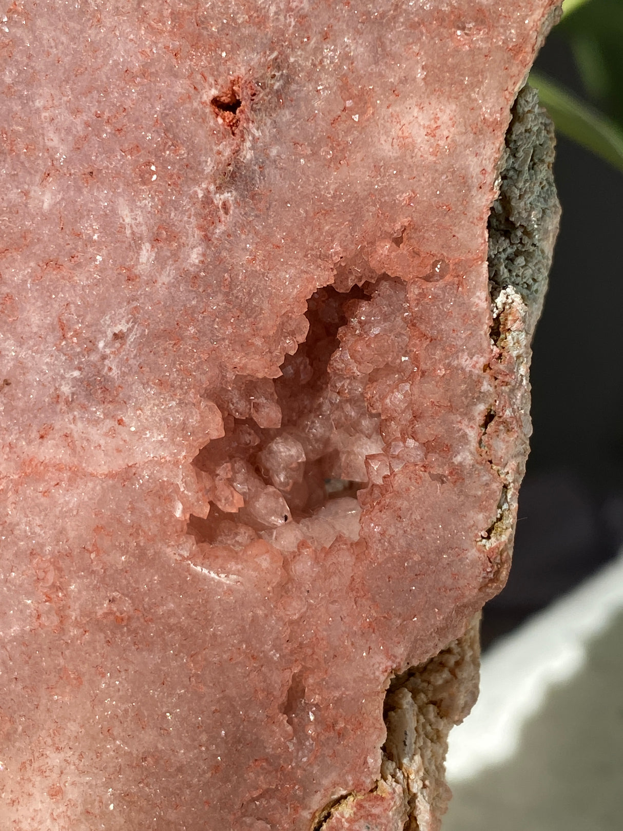 Pink Amethyst & Quartz Slice on Stand PASL-01