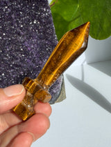 Tiger's Eye Sword Carving - Blue or Gold