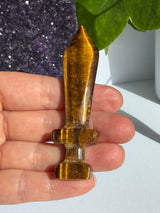 Tiger's Eye Sword Carving - Blue or Gold