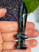 Tiger's Eye Sword Carving - Blue or Gold