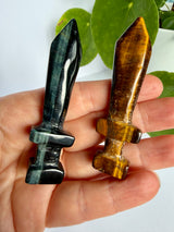 Tiger's Eye Sword Carving - Blue or Gold