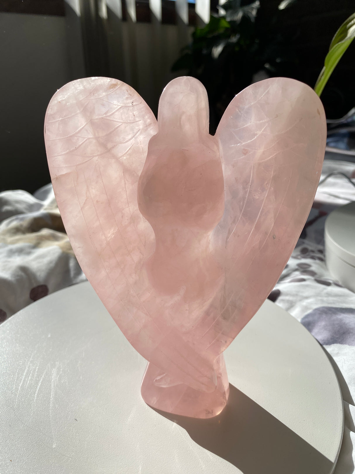 Rose Quartz Angel Goddess large 16cm