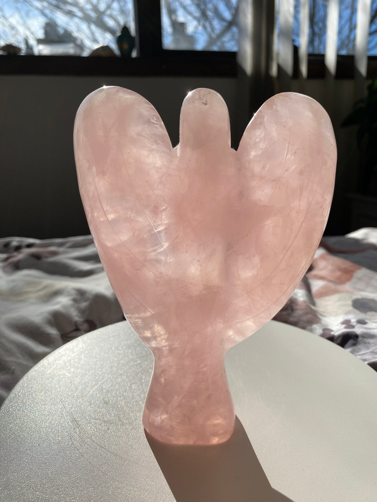 Rose Quartz Angel Goddess large 16cm