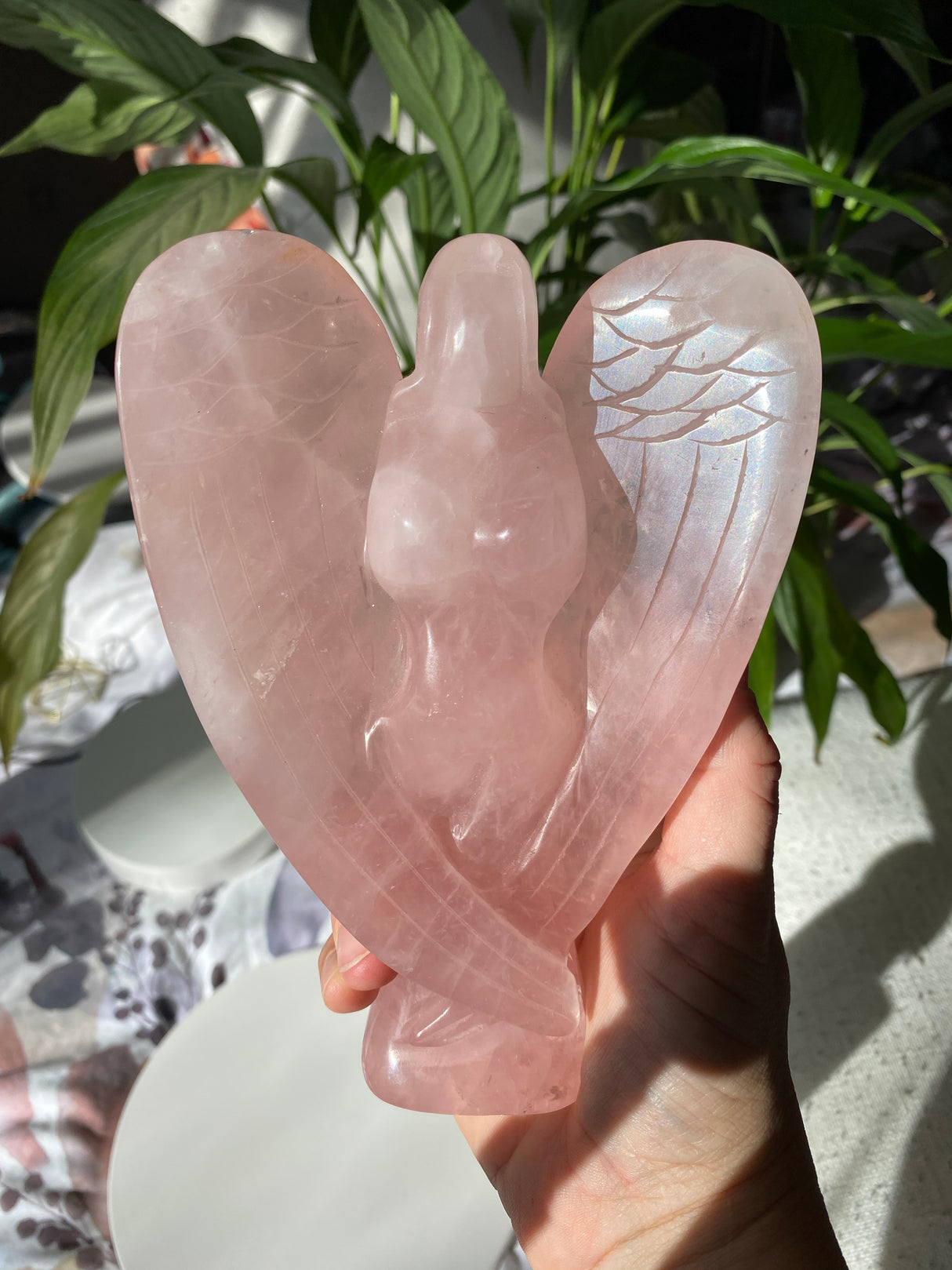 Rose Quartz Angel Goddess large 16cm
