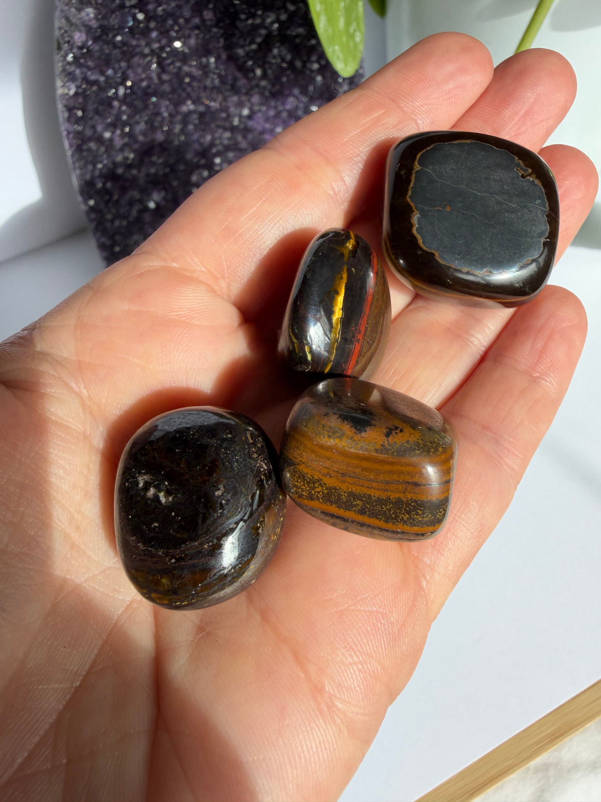 Tiger Iron Tumble Stone
