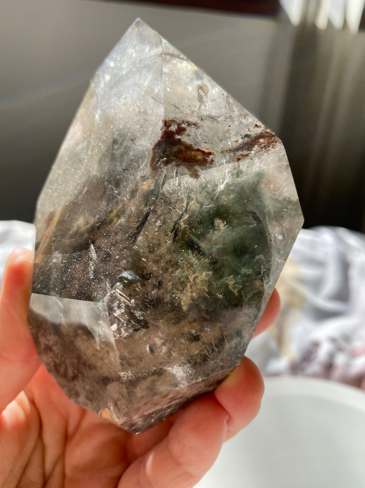 Garden Quartz (Lodolite) Double-Terminated Polished Crystal | GQF-03