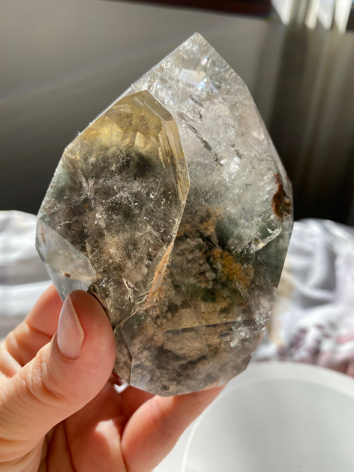 Garden Quartz (Lodolite) Double-Terminated Polished Crystal | GQF-03